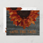 Hochzeit im Herbst Save the Date Sonnenblumen Post Ankündigungspostkarte (Vorne/Hinten)