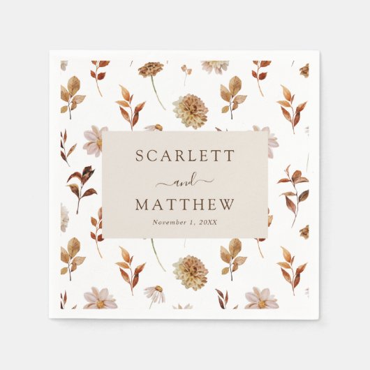 Hochzeit im Herbst Serviette (Vorderseite)