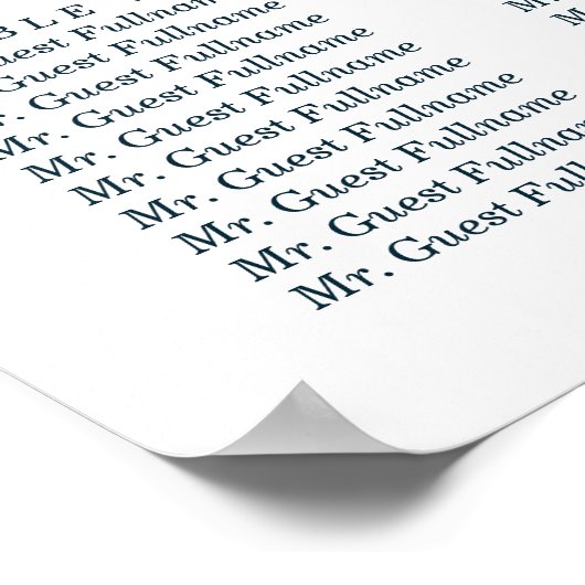 Hochzeit im Herbst-Sitzdiagramm Poster (Ecke)