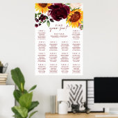 Hochzeit im Herbst Sitzkarte Sonnenblumen Rose Sch Poster (Heimbüro)
