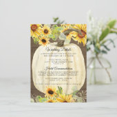 Hochzeit im Herbst Sonnenblume Pumpkin Blüteninfor Begleitkarte (Stehend Vorderseite)