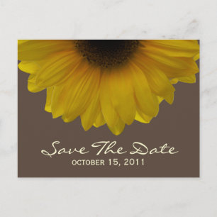Hochzeit im Herbst Sonnenblume Save the Date Postk Ankündigungspostkarte