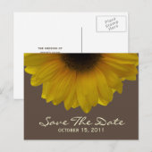 Hochzeit im Herbst Sonnenblume Save the Date Postk Ankündigungspostkarte (Vorne/Hinten)