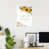 Hochzeit im Herbst Sonnenblumen Pumpkin Willkommen Poster (Heimbüro)