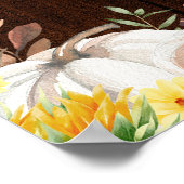 Hochzeit im Herbst Sonnenblumen Pumpkin Willkommen Poster (Ecke)
