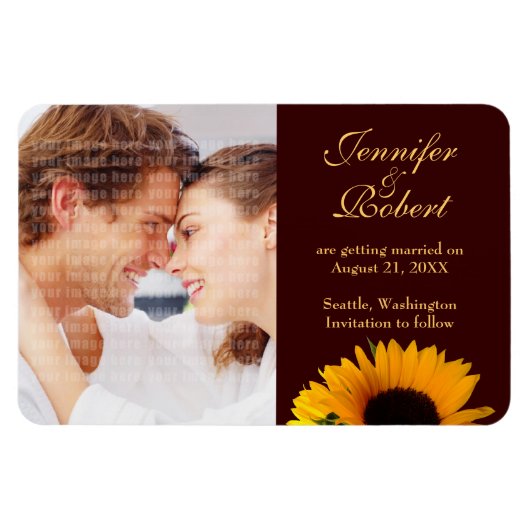 Hochzeit im Herbst Speichern des Datumsfensters Magnet (Horizontal)
