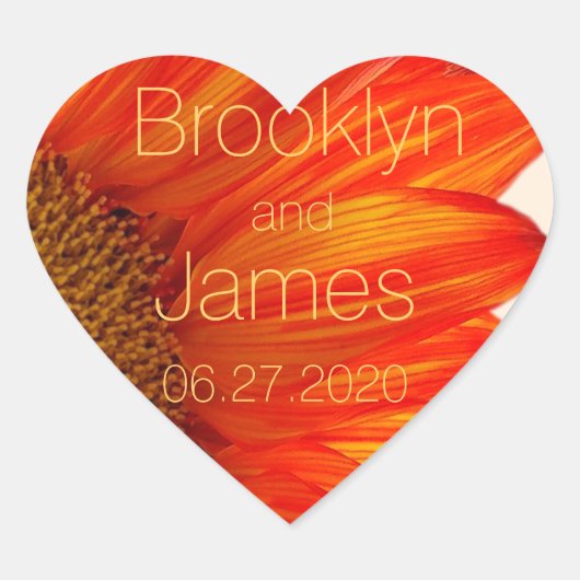 Hochzeit im Herbst Sticker Sonnenblume (Vorderseite)