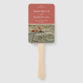 Hochzeit im Herbst Strand, Muscheln Liebe Sandkorn Fächer (Rückseite)