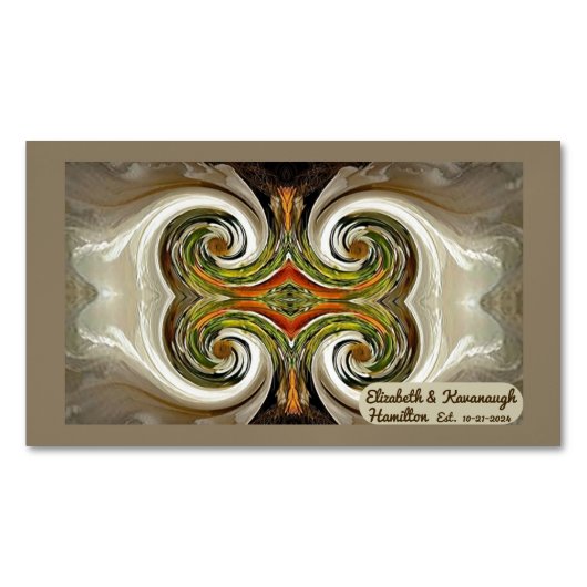 "Hochzeit im Herbst Table Bevorzugung" Business Ca Magnetische Visitenkarte (Vorderseite)