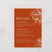Hochzeit im Herbst Terracotta-Bronze Begleitkarte (Vorne/Hinten)