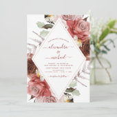 Hochzeit im Herbst Terracotta Einladung (Stehend Vorderseite)