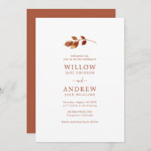 Hochzeit im Herbst Terracotta Einladung (Vorne/Hinten)