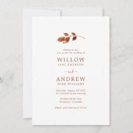 Hochzeit im Herbst Terracotta Einladung