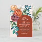 Hochzeit im Herbst Terracotta Einladung (Stehend Vorderseite)