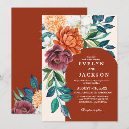 Hochzeit im Herbst Terracotta Einladung