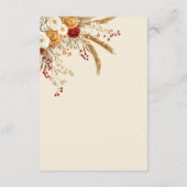 Hochzeit im Herbst Terracotta Rust Boho Begleitkarte (Rückseite)