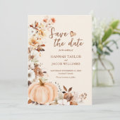 Hochzeit im Herbst Terracotta Save The Date (Stehend Vorderseite)