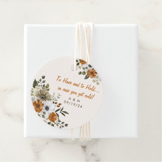 Hochzeit im Herbst Throw Blanket Rustikale Blume Geschenkanhänger (Beispiel)