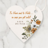 Hochzeit im Herbst Throw Blanket Rustikale Blume Geschenkanhänger (Rückseite)