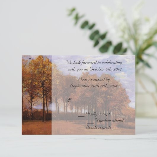 Hochzeit im Herbst UAWG Einladungen. Herbstlandsch Einladung (Stehend Vorderseite)