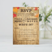 Hochzeit im Herbst UAWG für rustikale Hochzeit RSVP Karte (Stehend Vorderseite)