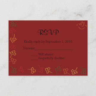 Hochzeit im Herbst UAWG in Rot RSVP Karte