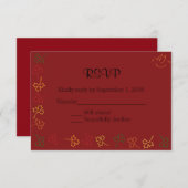 Hochzeit im Herbst UAWG in Rot RSVP Karte (Vorne/Hinten)