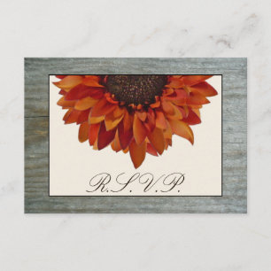 Hochzeit im Herbst UAWG - Sonnenblume u. Barnwood RSVP Karte