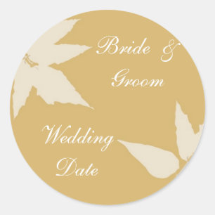 Hochzeit im Herbst Umschlag Aufkleber/Aufkleber Runder Aufkleber