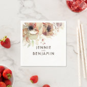 Hochzeit im Herbst Vintager Aquarellfarben Serviette (Beispiel)
