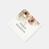 Hochzeit im Herbst Vintager Aquarellfarben Serviette (Ecke)