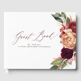 Hochzeit im Herbst von Burgund Rot und Orange Gästebuch