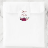 Hochzeit im Herbst von Burgund Rote Flora Runder Aufkleber (Tasche)