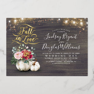 Hochzeit im Herbst von burgundy Red and Pink Flora Folieneinladung