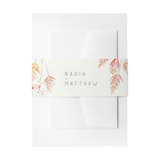 Hochzeit im Herbst von Gras und Beeren Einladungsbanderole (Vorderseite Beispiel)