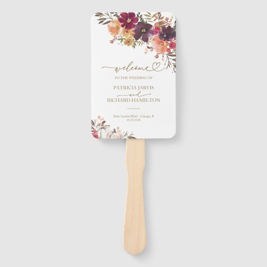 Hochzeit im Herbst von Pumpkin Floral Fächer (Vorderseite)