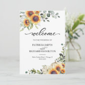 Hochzeit im Herbst von Pumpkin Sonnenblumen Einladung (Stehend Vorderseite)