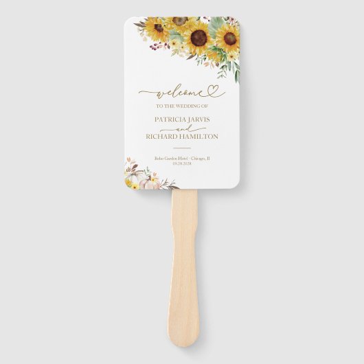 Hochzeit im Herbst von Pumpkin Sonnenblumen Fächer (Vorderseite)