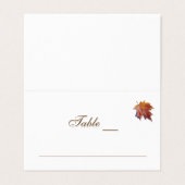 Hochzeit im Herbst Wasserfarbe Fallende Platzkarte Visitenkarten (Außenseite Aufgefaltet)