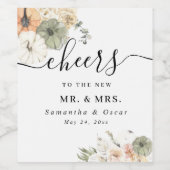 Hochzeit im Herbst | Wasserfarbe Weinetikett (Einzelnes Label)