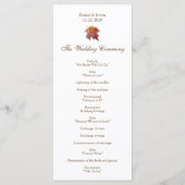 Hochzeit im Herbst Wasserfarbenleaf Rackckard Programm (Rückseite)