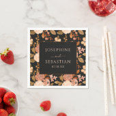 Hochzeit im Herbst Watercolor Schwarz Serviette (Beispiel)