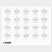 Hochzeit im Herbst Watercolor White Pumpkin Danke Runder Aufkleber (Blatt)