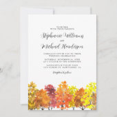 Hochzeit im Herbst Watercolor Woodland Einladung (Vorderseite)