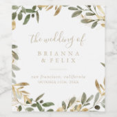 Hochzeit im Herbst Wein Weinmarken Weinetikett (Einzelnes Label)