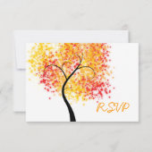 Hochzeit im Herbst Wirbel Tree Wedding RSVP (Rückseite)