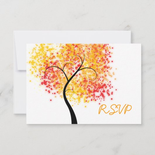 Hochzeit im Herbst Wirbel Tree Wedding RSVP (Rückseite)