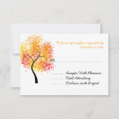 Hochzeit im Herbst Wirbel Tree Wedding RSVP Karte (Vorderseite)