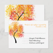 Hochzeit im Herbst Wirbel Tree Wedding RSVP Karte (Vorne/Hinten)
