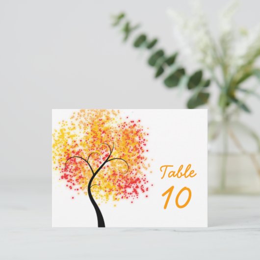 Hochzeit im Herbst Wirble Tree Tischnummer (Stehend Vorderseite)